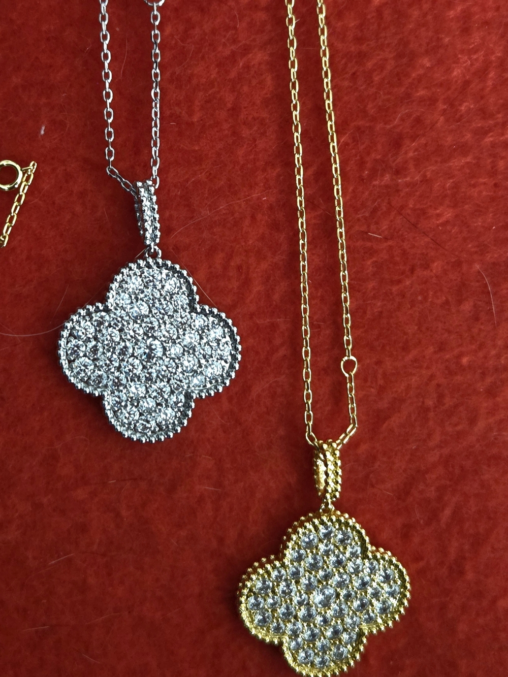 Fashion Designer Vintage Clover Necklace Sterling Silver Gold-Plated Jewelry - Picture 3 of 14